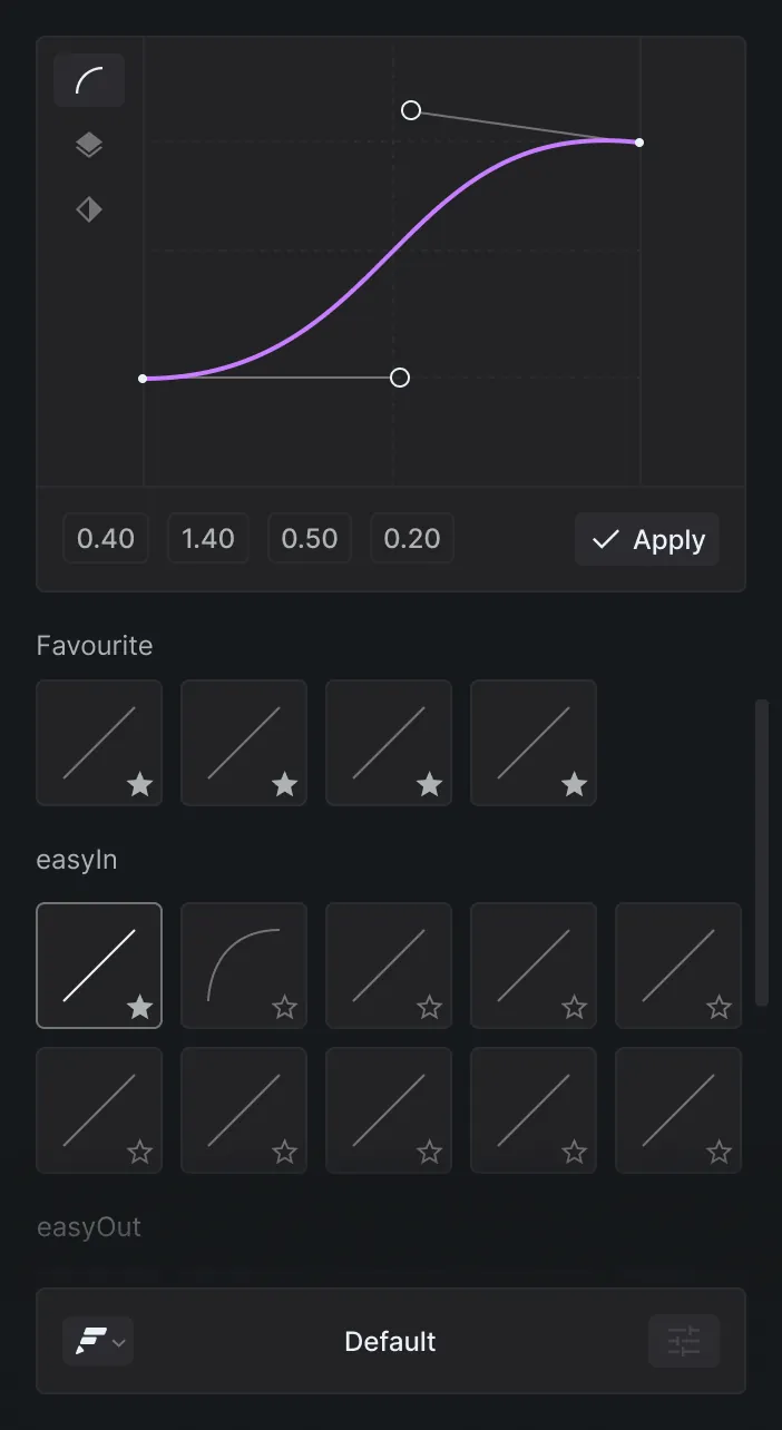 Flexile animation panel with Peak and Smart modes